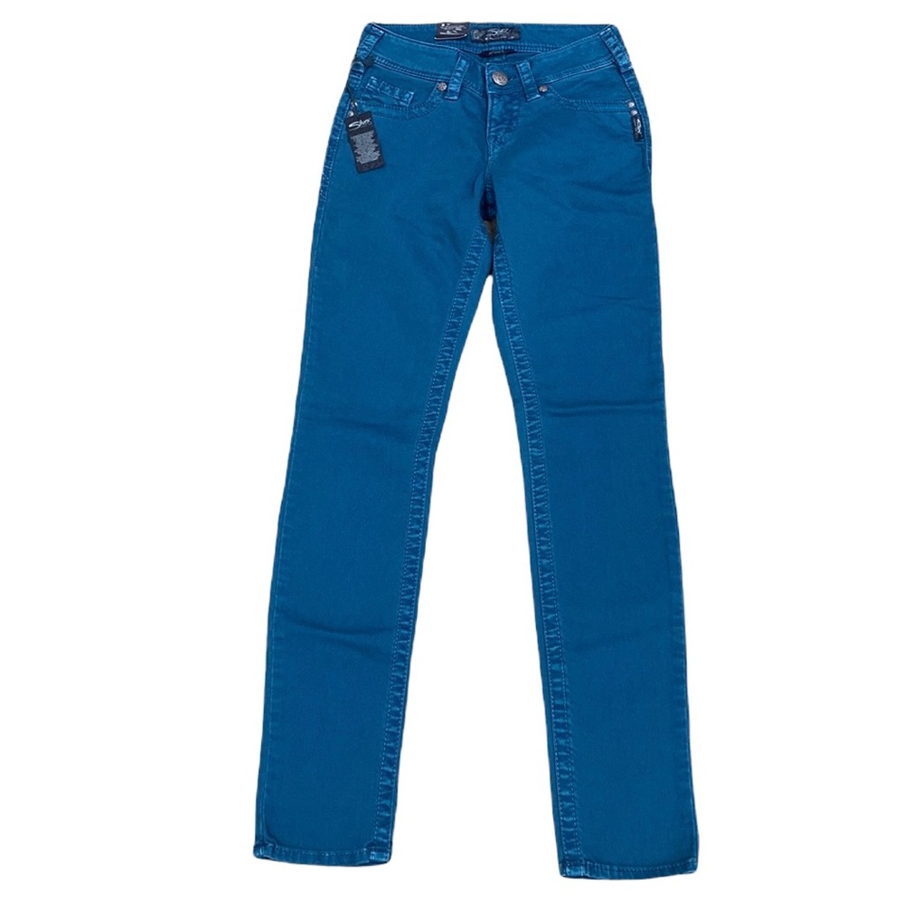 Silver Suki Skinny Jeans, Teal - Picture 2 of 15